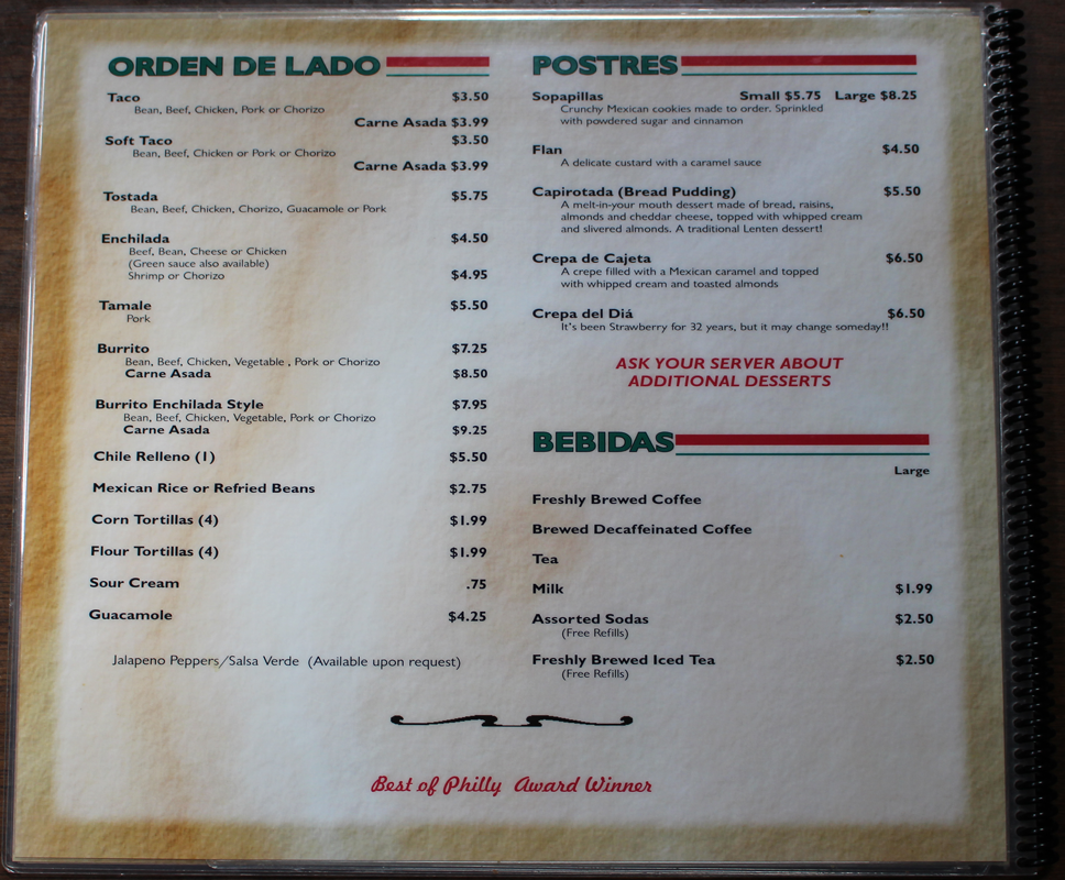 Menu Page 3